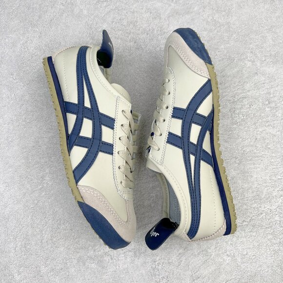Onitsuka Tiger Shoes - Cream And Blue Casual Sneakers Onitsuka Tiger